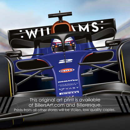 Logan Sargeant Formula 1 Williams 2024 Racing Car Print