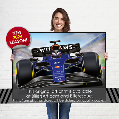 Logan Sargeant Formula 1 Williams 2024 Racing Car Print