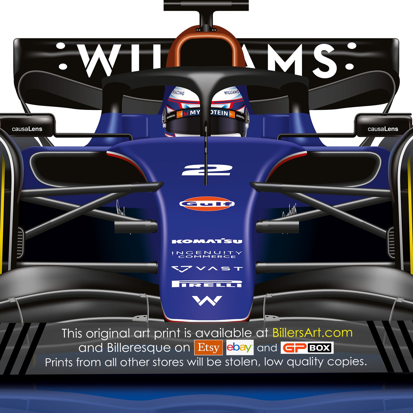 Logan Sargeant Latest Formula 1 Williams 2024 Racing Car Print