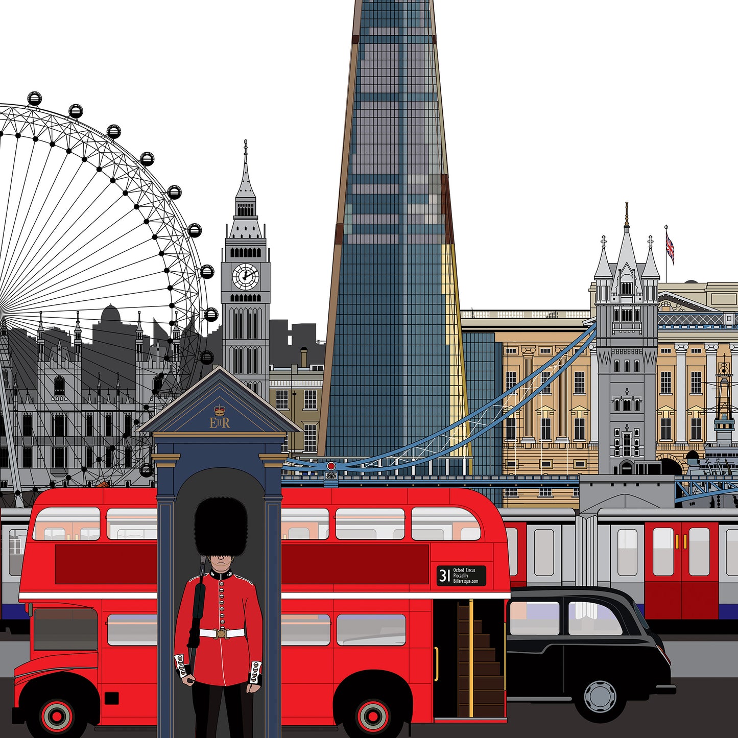 London Landmarks and Iconic Sights Wall Print