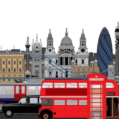 London Landmarks and Iconic Sights Wall Print