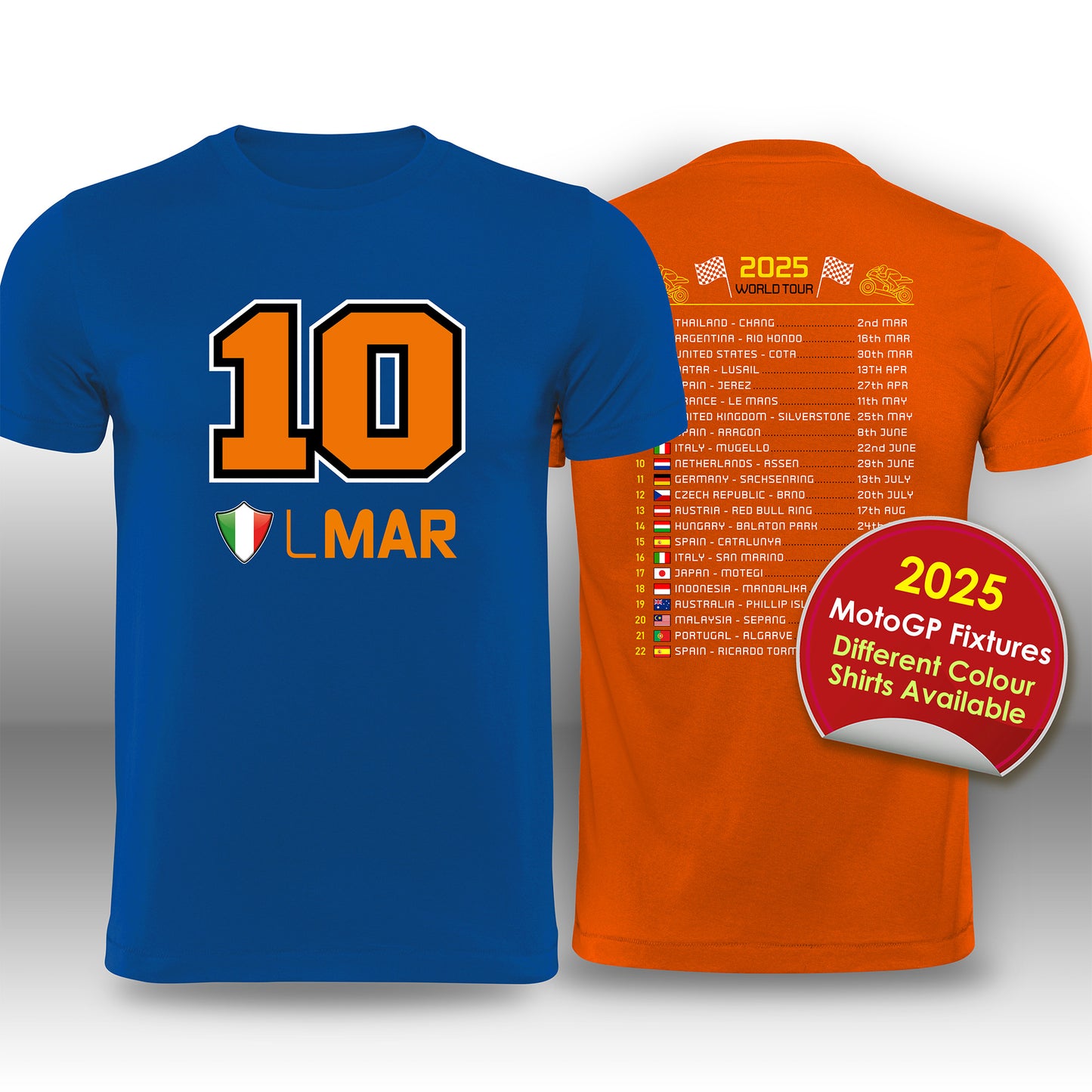 Luca Marini 2025 MotoGP Race Calendar T-Shirt