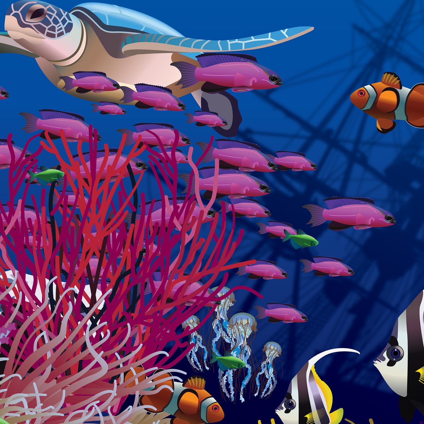 Marine Coral Reef Fish Poster Wall Print