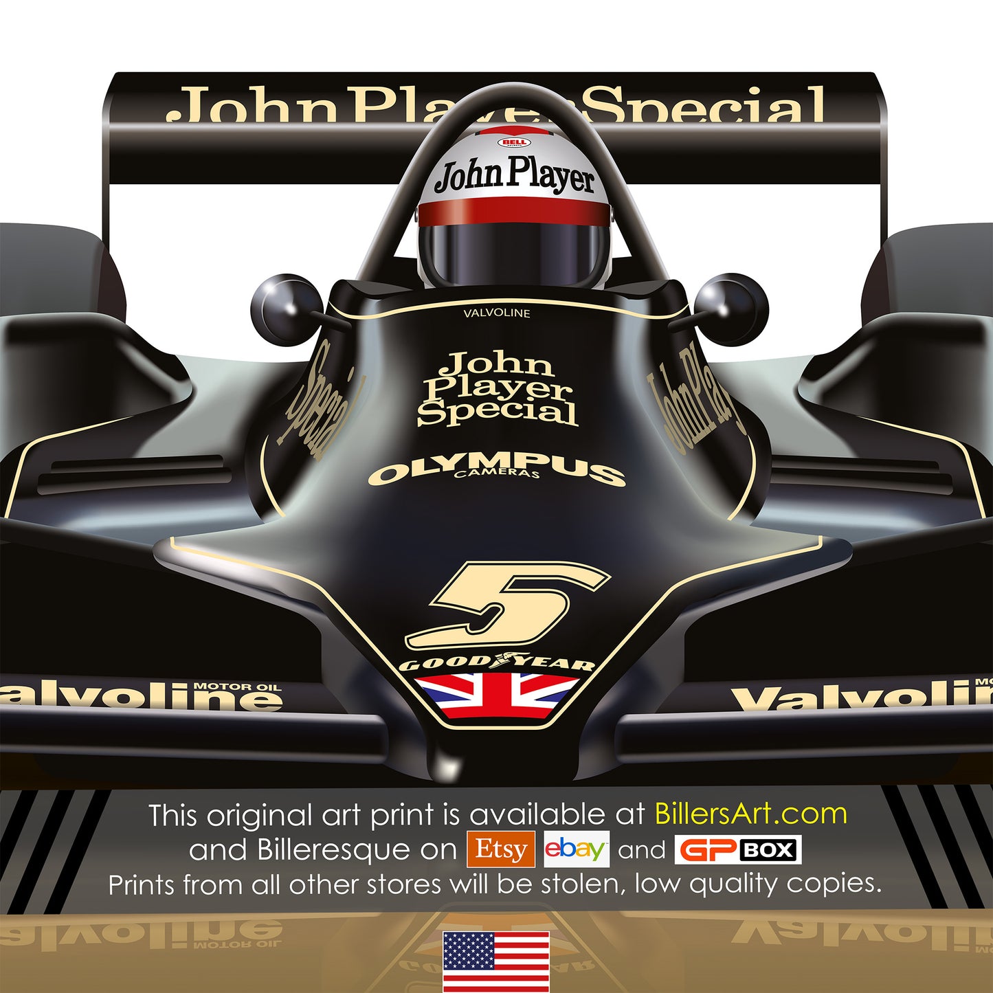 Mario Andretti F1 Lotus 1978 Formula 1 Racing Car Print