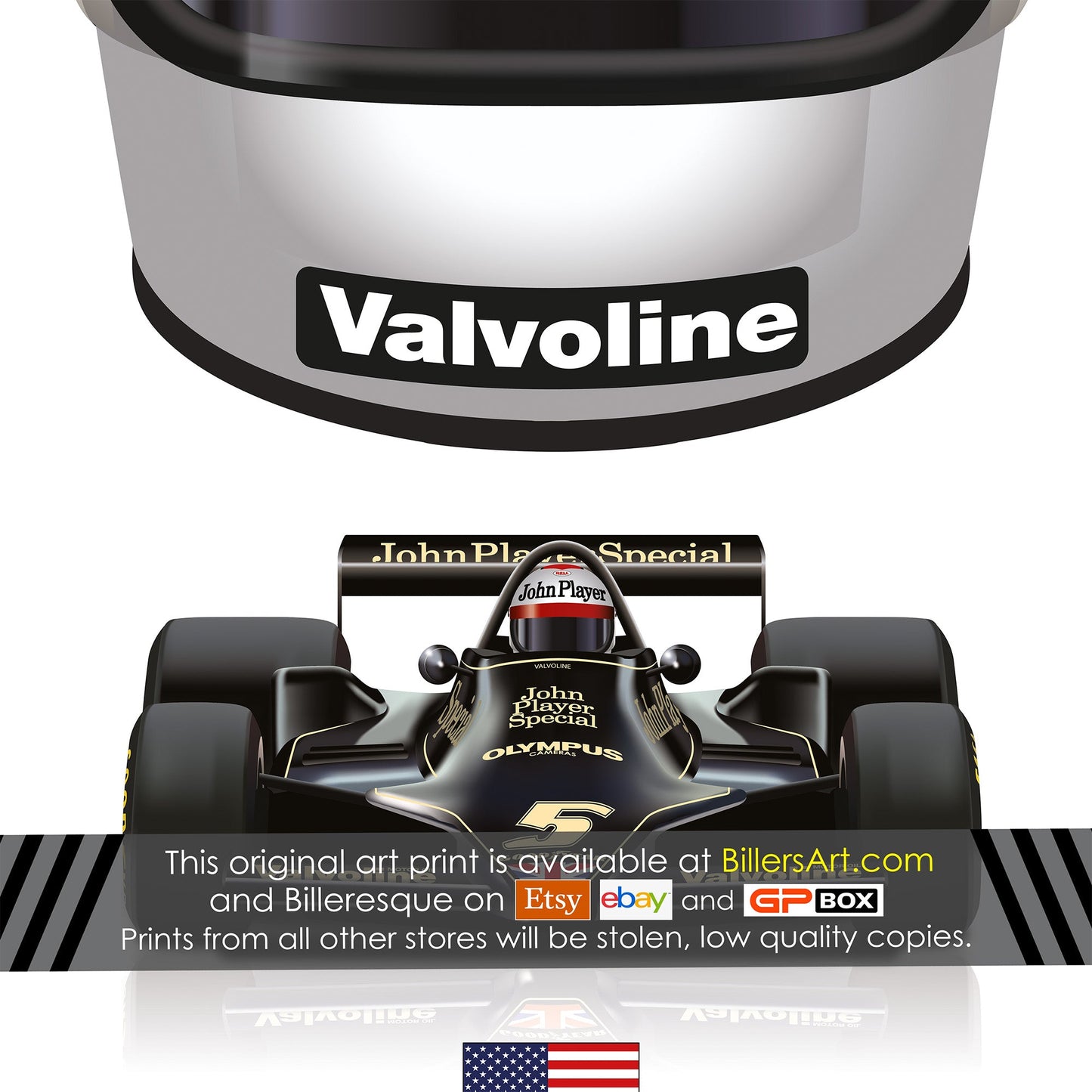 Mario Andretti 1978 Formula 1 Racing Helmet Print