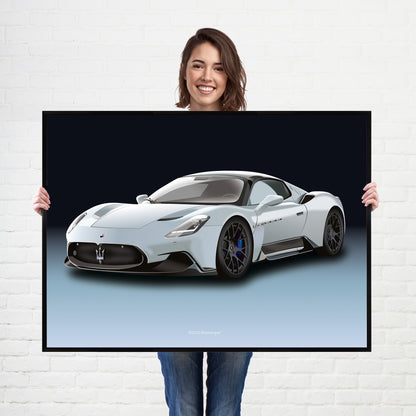 Maserati MC20 Supercar Print - fast sports cars Poster