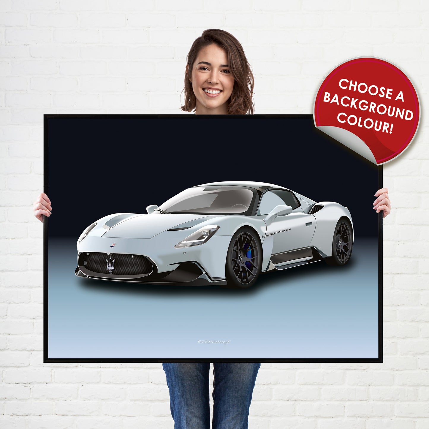 Maserati MC20 Supercar Print - fast sports cars Poster