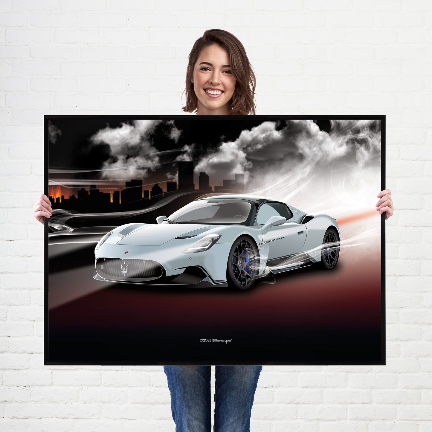 Maserati MC20 Supercar Print - fast sports cars Poster