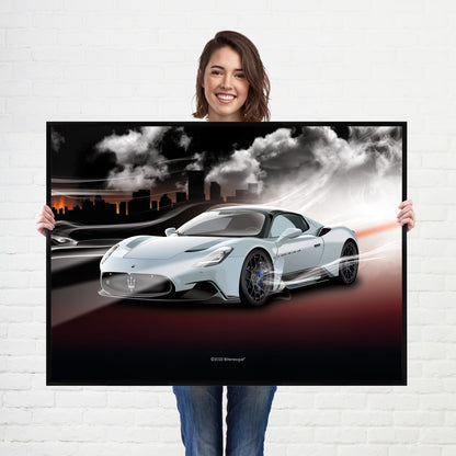 Maserati MC20 Supercar Print - fast sports cars Poster