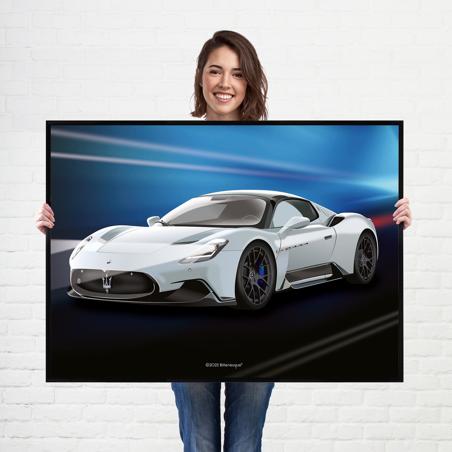 Maserati MC20 Supercar Print - fast sports cars Poster