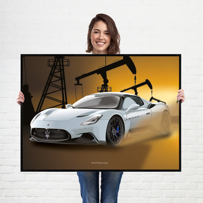 Maserati MC20 Supercar Print - fast sports cars Poster