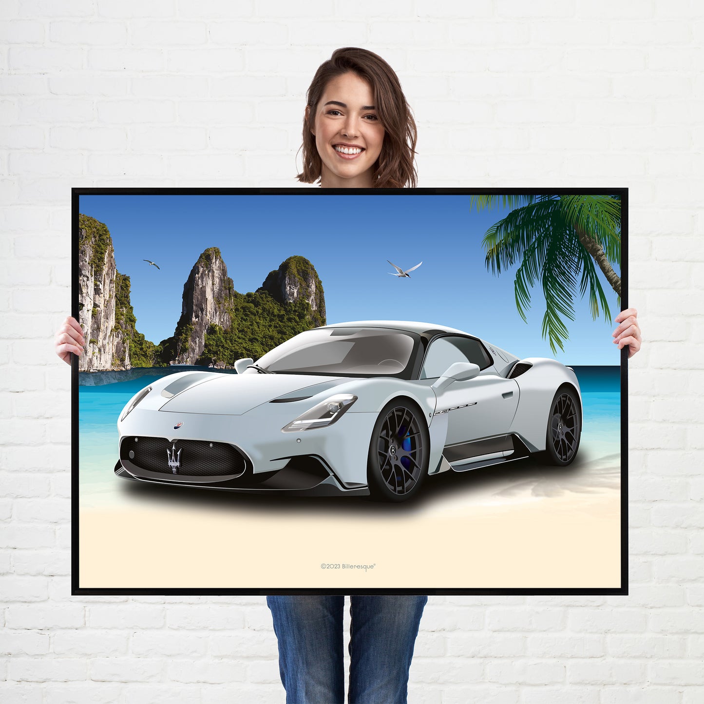 Maserati MC20 Supercar Print - fast sports cars Poster