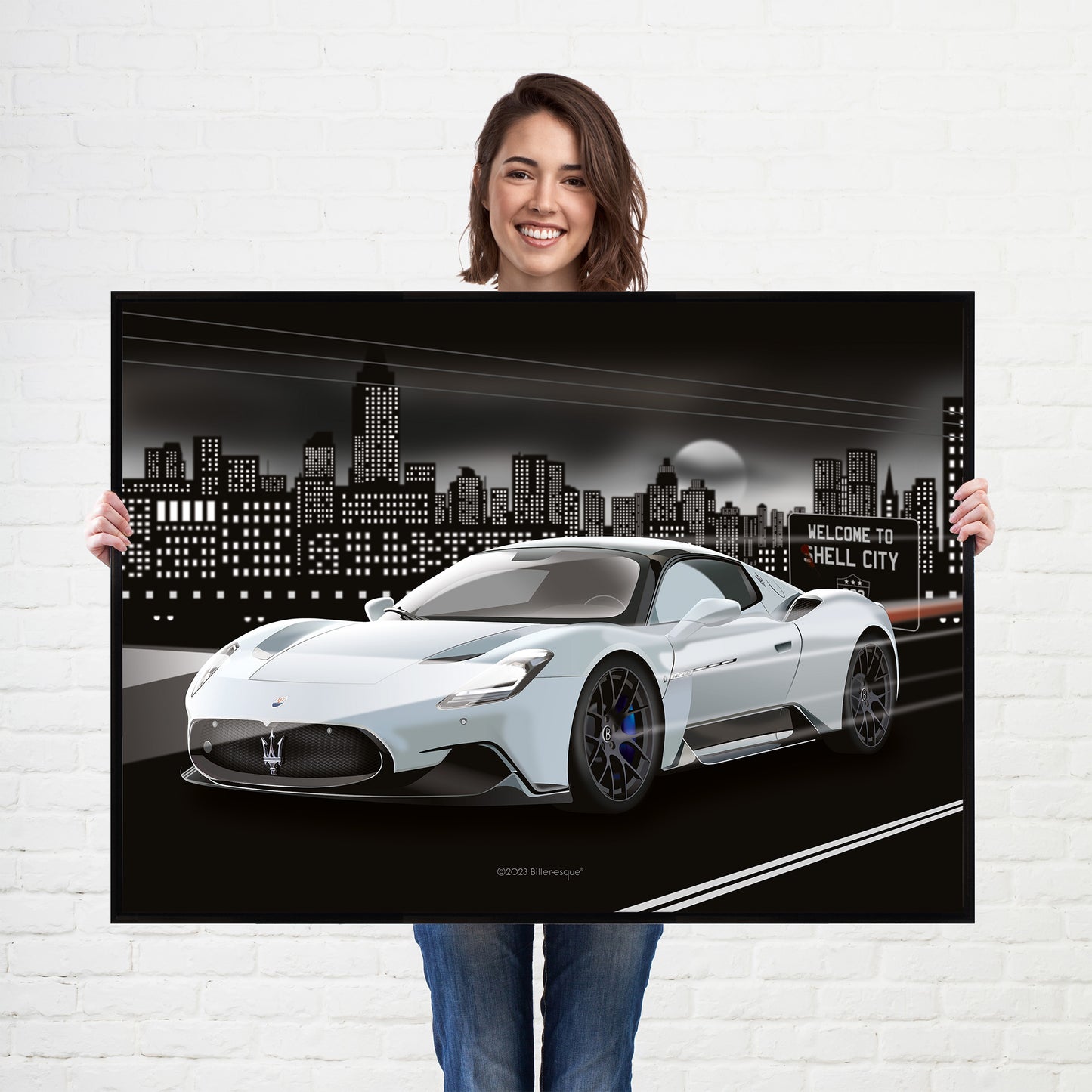 Maserati MC20 Supercar Print - fast sports cars Poster