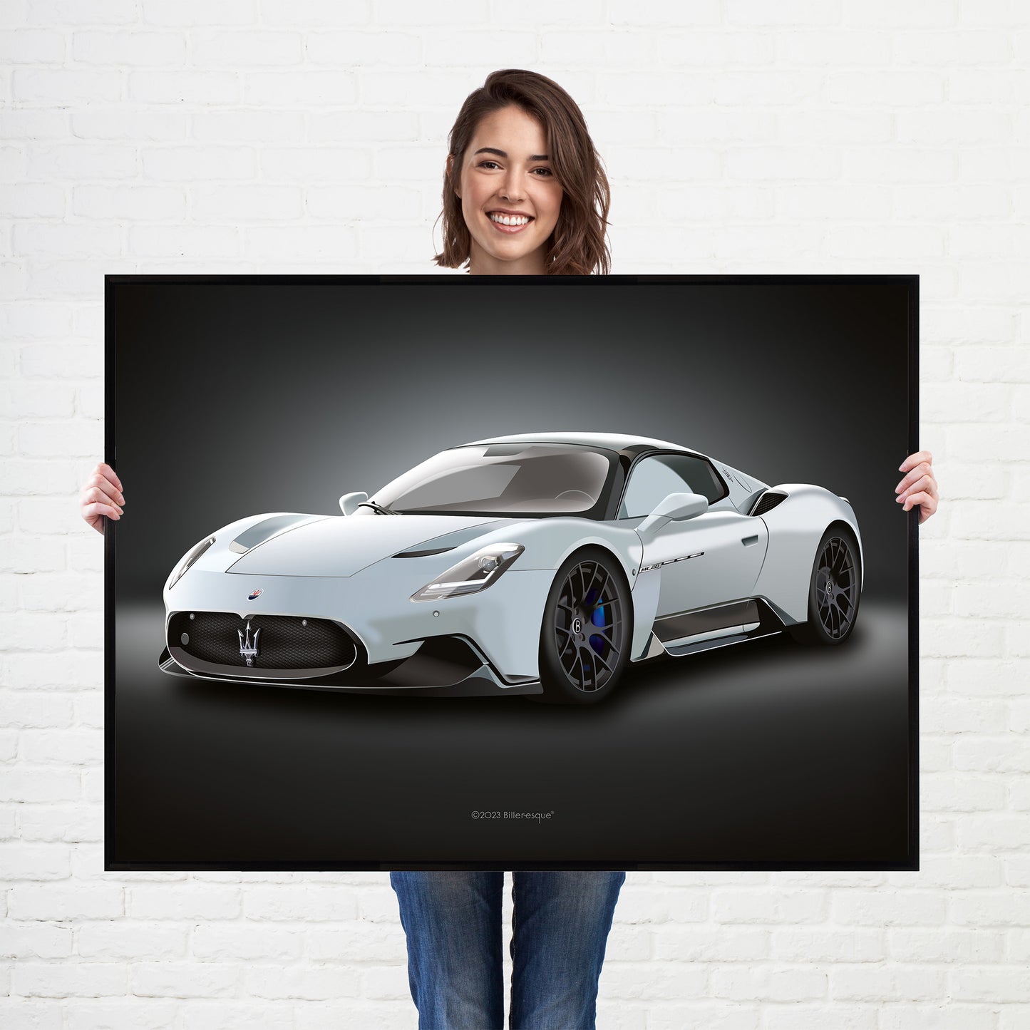 Maserati MC20 Supercar Print - fast sports cars Poster