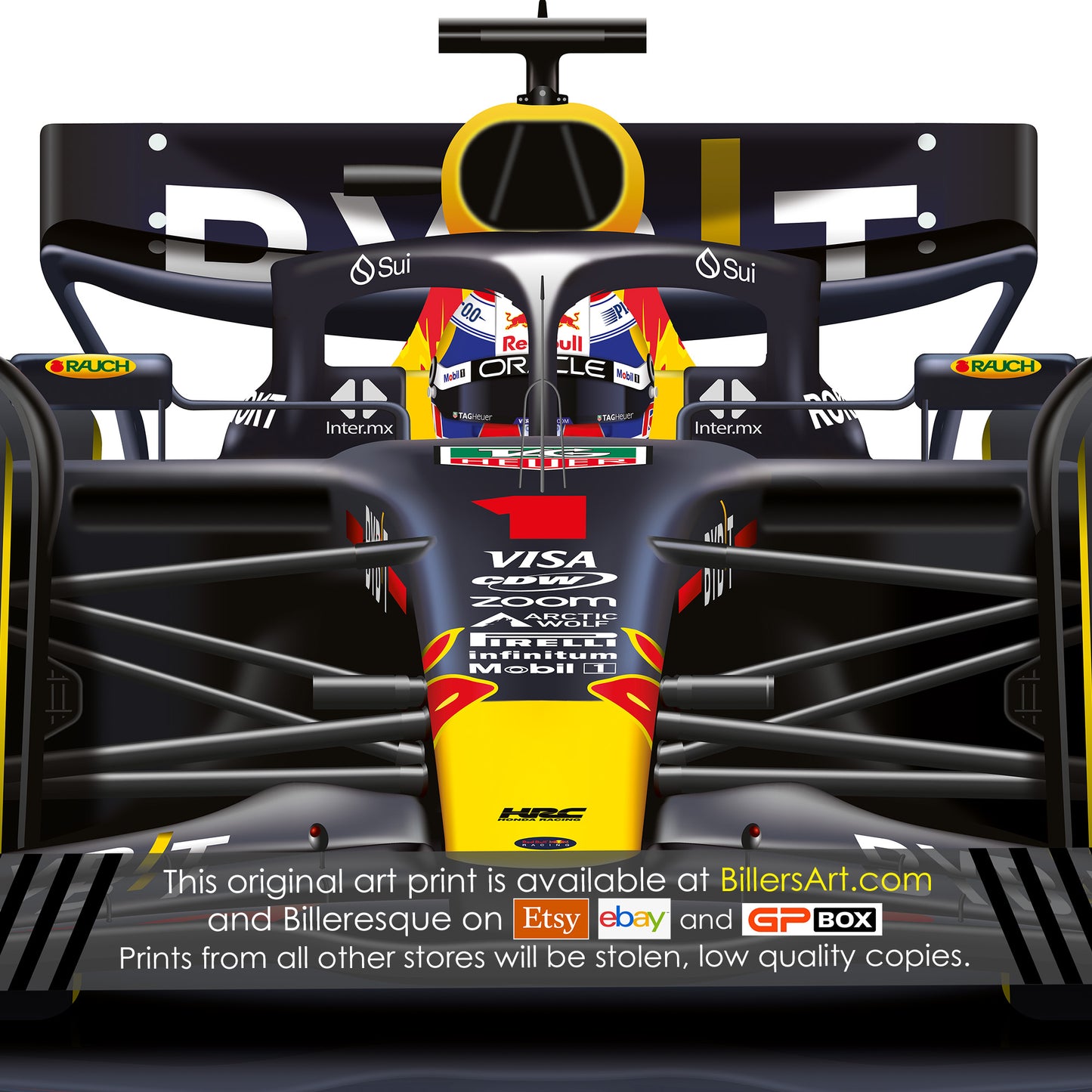 Max Verstappen Formula 1 Red Bull 2024 Racing Car Print