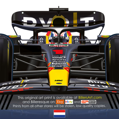 Max Verstappen F1 Red Bull 2023 Formula 1 Racing Car Print