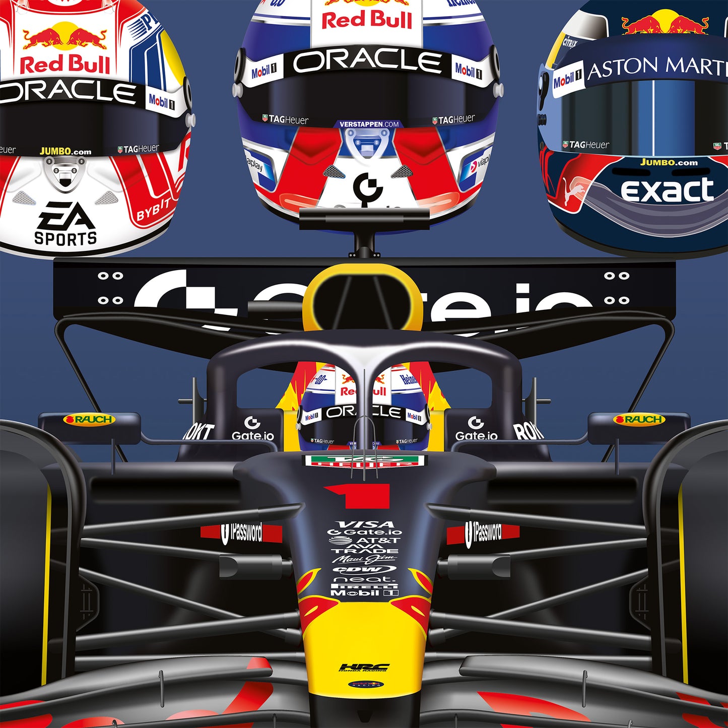Max Verstappen 2026 Formula 1 Celebration Print In Blue