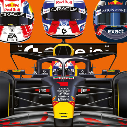 Max Verstappen 2026 Formula 1 Celebration Print In Orange
