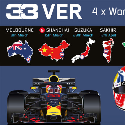 Max Verstappen 2026 Formula 1 Celebration Print In Blue