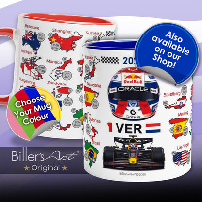 Max Verstappen Formula 1 Red Bull 2026 Racing Car Print in Orange