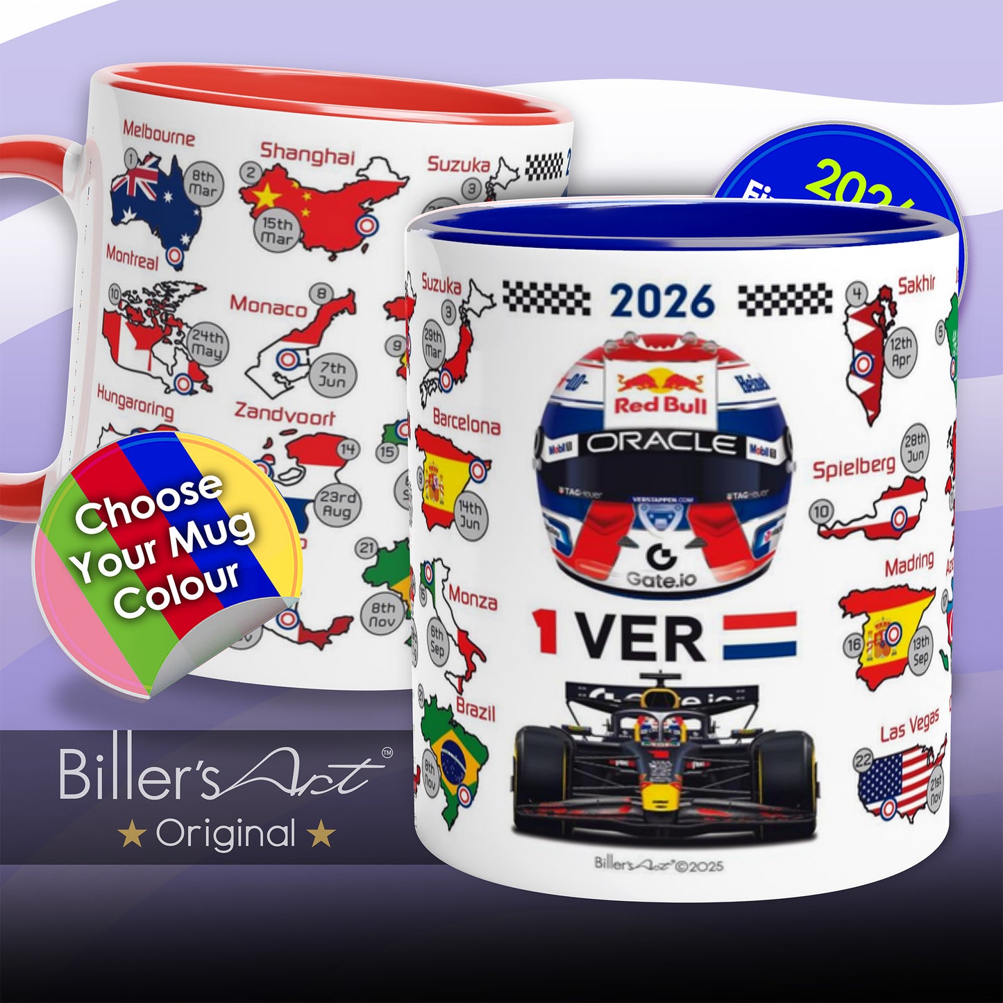 Max Verstappen 2026 Formula 1 Season Fixtures Mug