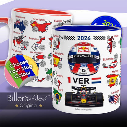 Max Verstappen 2026 Formula 1 Season Fixtures Mug
