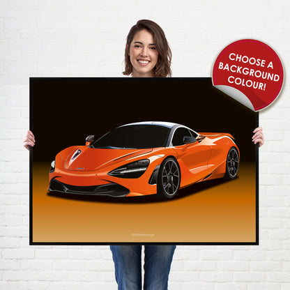 McLaren 720S Supercar Print - fast sports cars Poster