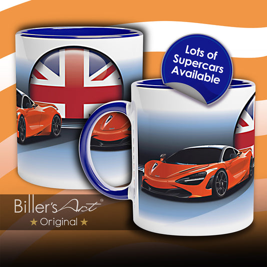 McLaren 720S Supercar High Quality Colourful Mug with the Union Flag