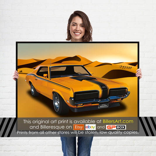 Mercury Cougar American Muscle Car print - supercar poster