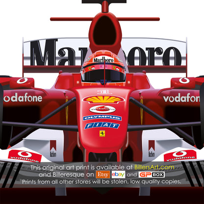 Michael Schumacher F1 Ferrari 2004 Formula 1  Racing Car Print