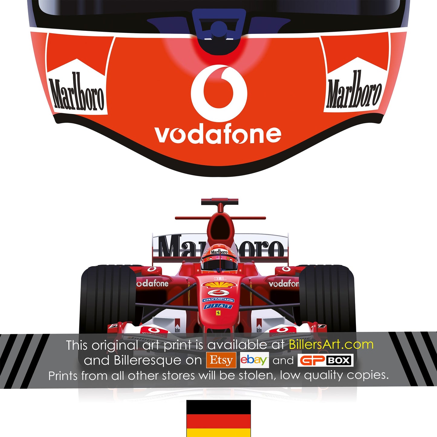 Michael Schumacher 2004 Formula 1 Racing Helmet Print