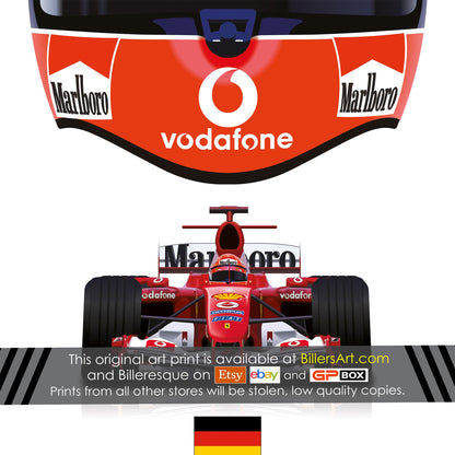 Michael Schumacher 2004 Formula 1 Racing Helmet Print