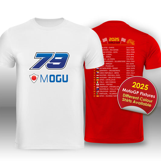 Miguel Ai Ogura 2025 MotoGP Race Calendar T-Shirt