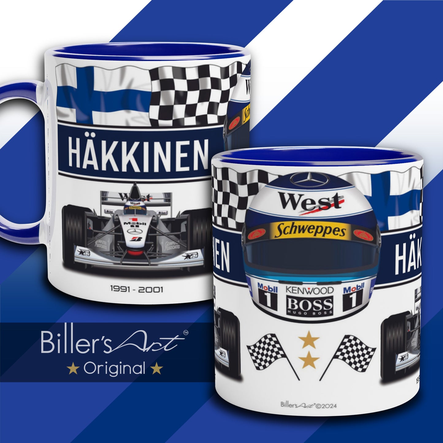 Classic World Champion Mika Häkkinen's Car & Helmet Formula 1 Mug