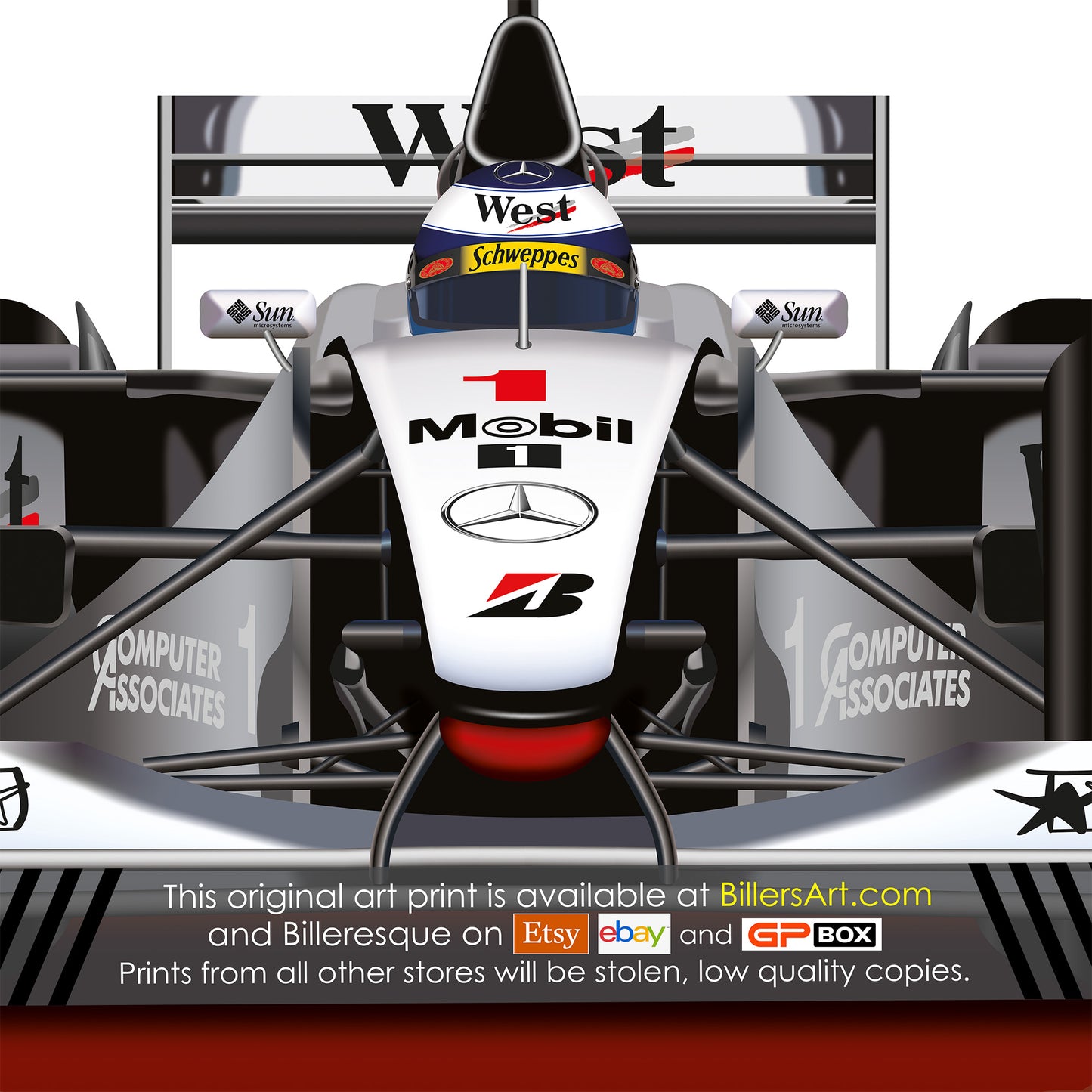 Mika Hakkinen McLaren 1999 Formula 1 Racing Car Print