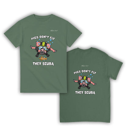 Pigs Don't Fly - Scuba Diving T-Shirt - Beach & Sure Leisure Wear