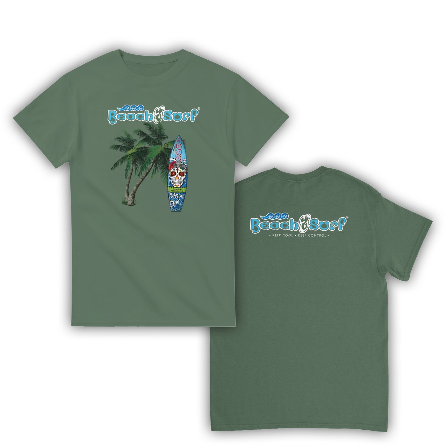 Day of the Dead Surf Board T-Shirt - BEACH & SURF Leisure Wear