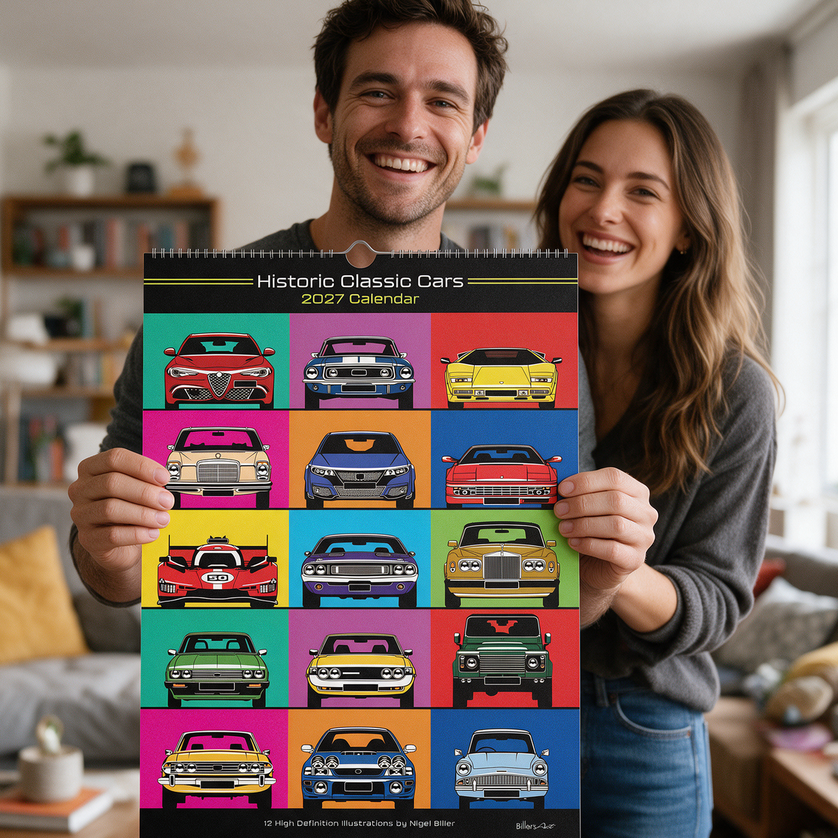 2027 Christmas Calendars of Iconic and Classic Cars - Front View