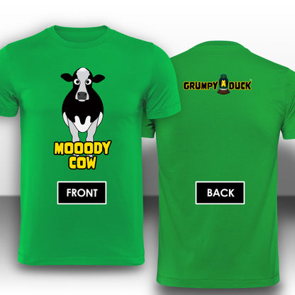 Mooody Cow Fun T-Shirt Design - Grumpy Duck Leisure Wear