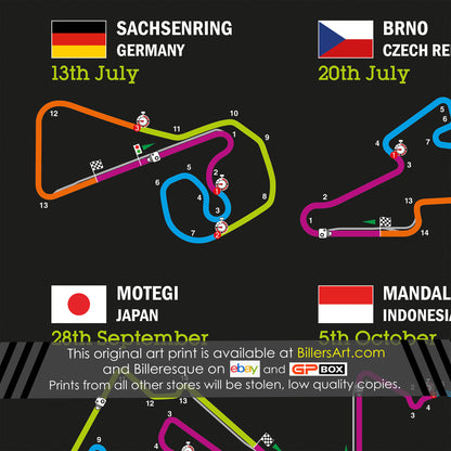 MotoGP 2025 Landscape Circuit Wall Calendar Fixtures