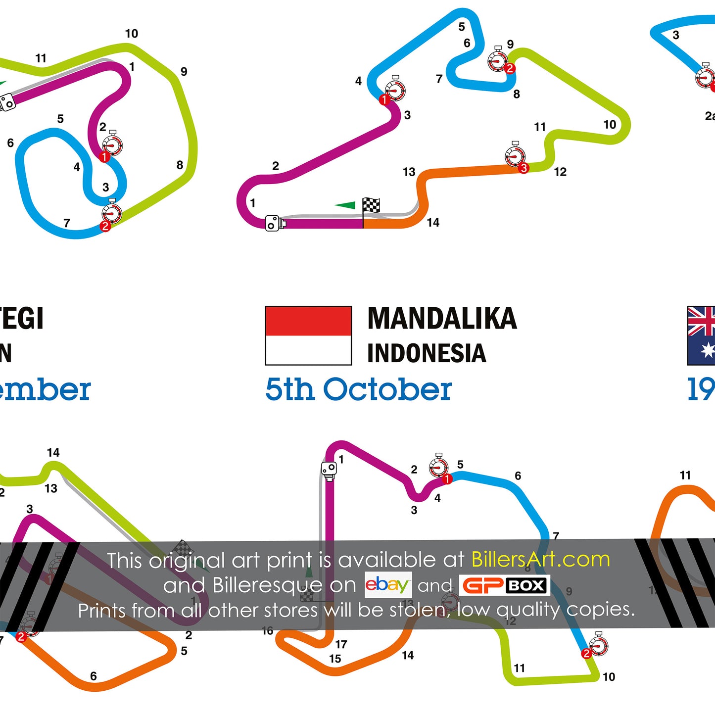 MotoGP 2025 Landscape Circuit Wall Calendar Fixtures