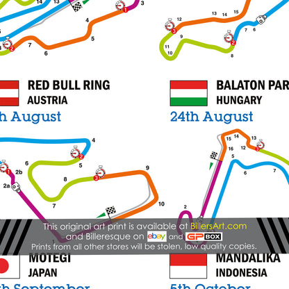 MotoGP 2025 Portrait Circuit Wall Calendar Fixtures