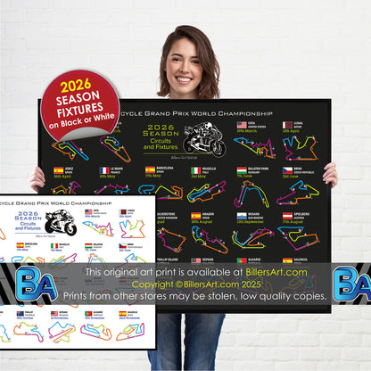 MotoGP 2026 Landscape Circuit Wall Calendar Fixtures