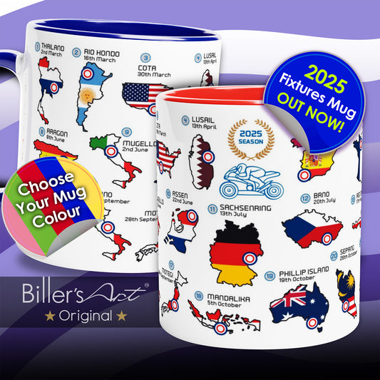 2025 MotoGP Calendar Mug With Countries and Flags
