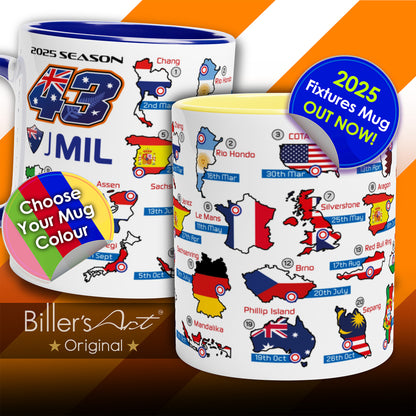 Jack Miller MotoGP 2025 Season Fixtures Racing Calendar Mug