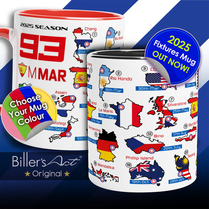 Marquez 93 MotoGP 2025 Season Fixtures Racing Calendar Marc Mug
