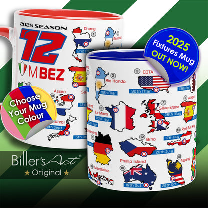 Marco Bezzecchi MotoGP 2025 Season Fixtures Racing Calendar Mug