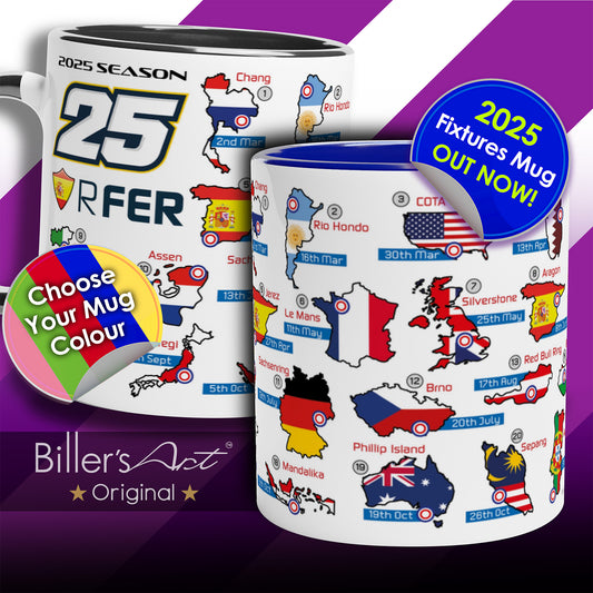Raul Fernandez MotoGP 2025 Season Fixtures Racing Calendar Mug
