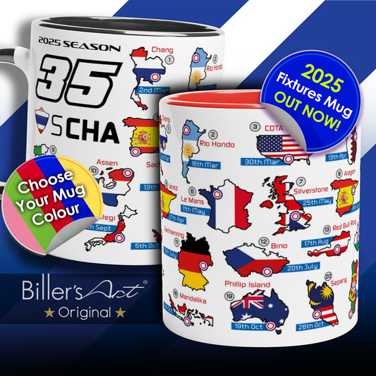 Somkiat Chantra MotoGP 2025 Season Fixtures Racing Calendar Mug