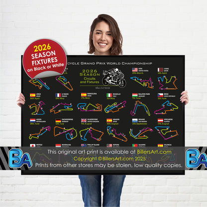 MotoGP 2026 Landscape Circuit Wall Calendar Fixtures